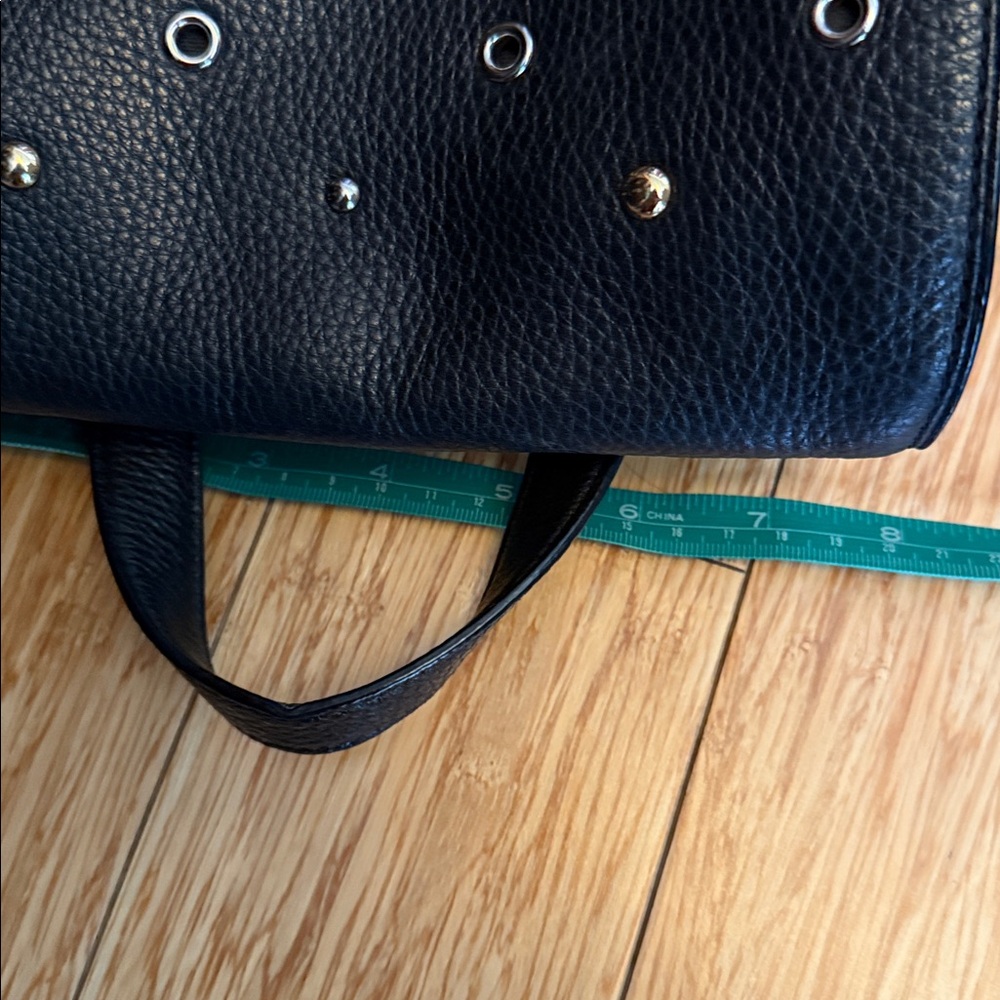 Coach Black Pebbled Leather Backpack with Gold Accents - Picture 9 of 10